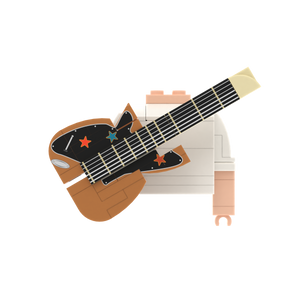 Electric Guitar With Color Stars brick figure accessory, main product view