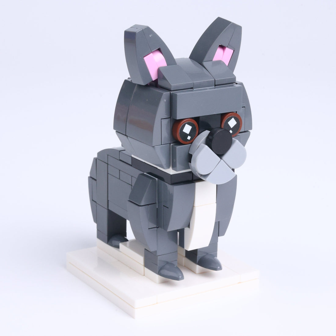 French Bulldog dog brick figure, left-side view