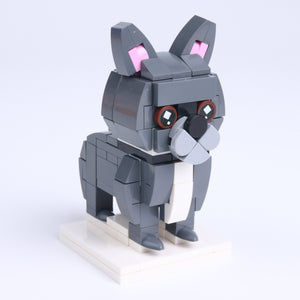 French Bulldog dog brick figure, left-side view