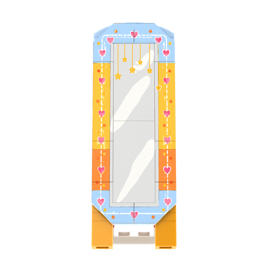 Full-length Decor Mirror brick scene accessory, left-side view