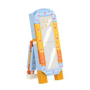 Full-length Decor Mirror brick scene accessory, right-side view