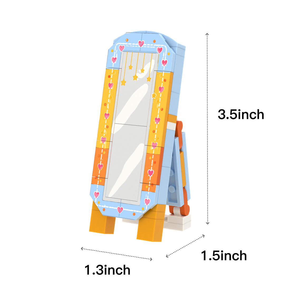 Full-length Decor Mirror brick scene accessory, size guide