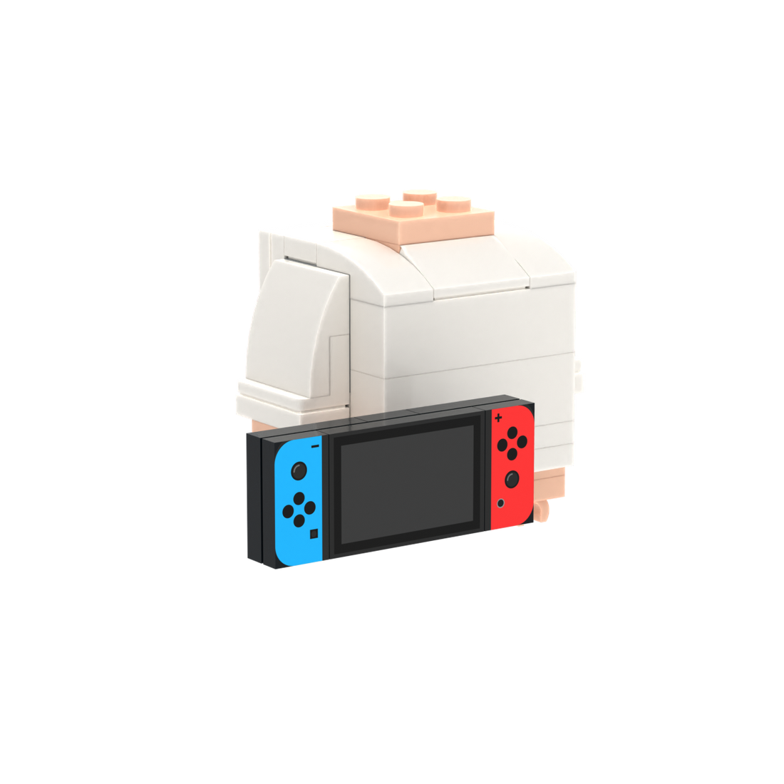 Game Console brick figure accessory, left-side view