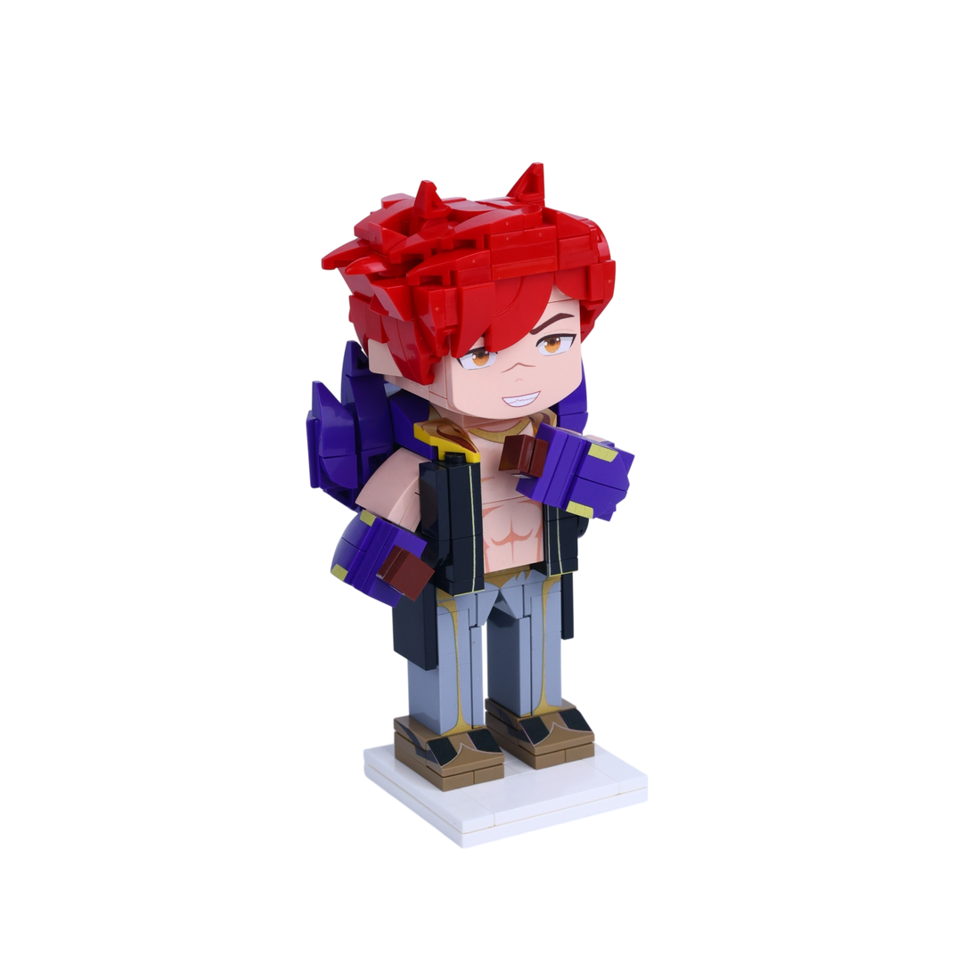 Gauntlet Street Brawler custom brick figure, left-side view