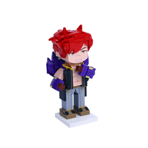 Gauntlet Street Brawler custom brick figure, left-side view