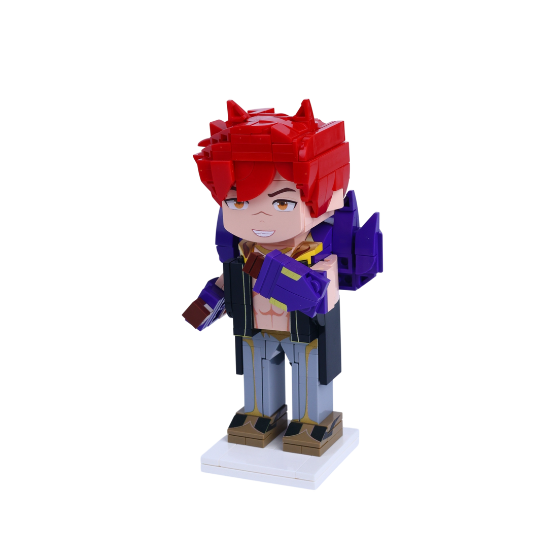 Gauntlet Street Brawler custom brick figure, right-side view