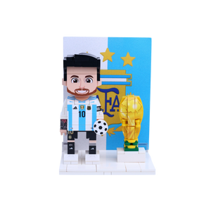 Golden Number 10 Striker custom brick figure, main product view
