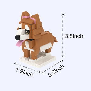 Golden Retriever dog brick figure, size guide