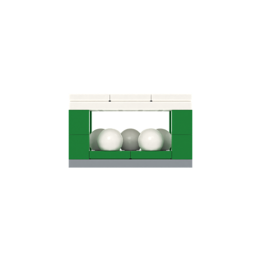 Golf Ball Storage Cabinet brick scene accessory, left-side view