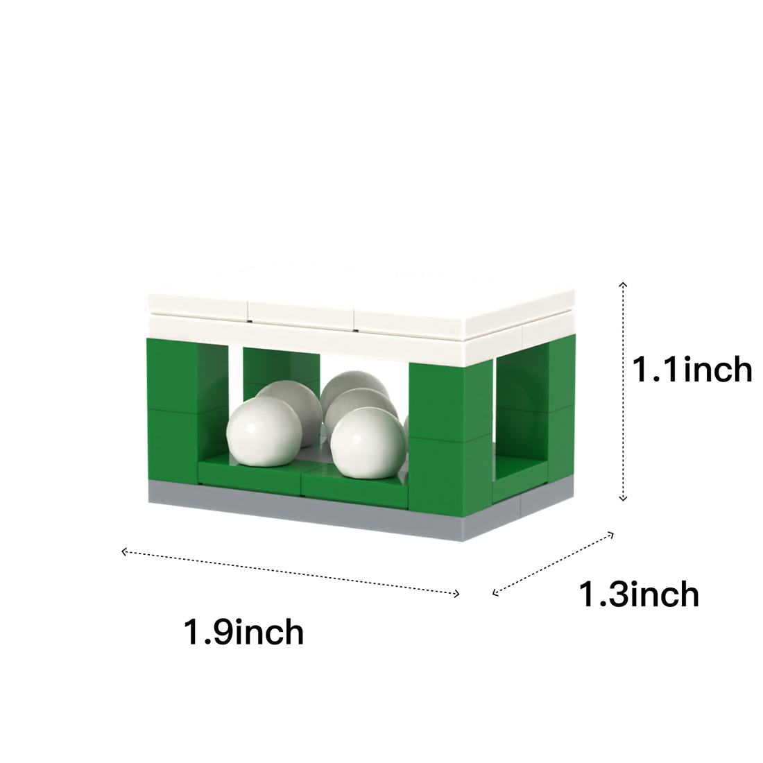 Golf Ball Storage Cabinet brick scene accessory, size guide