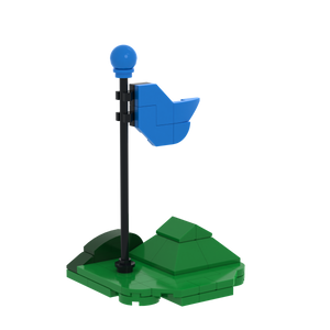 Golf Hole Flag brick scene accessory, right-side view
