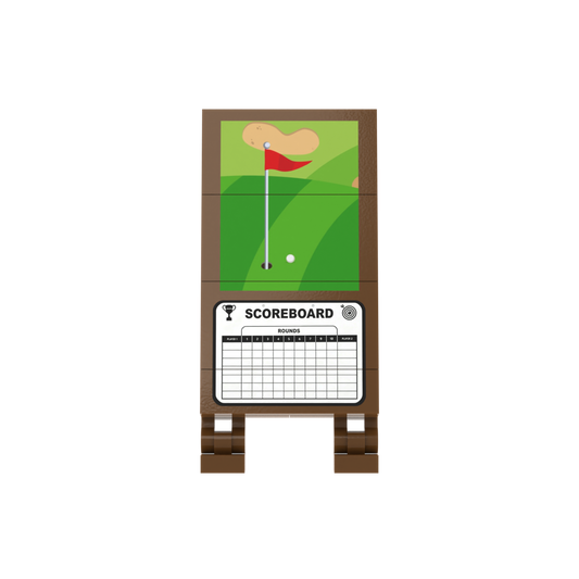 Golf Scoreboard brick scene accessory, left-side view