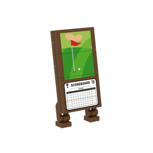 Golf Scoreboard brick scene accessory, right-side view