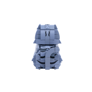 Gray Tabby Cat cat brick figure, back view
