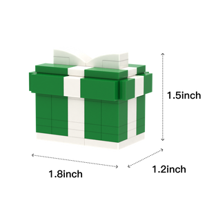 Green Gift Box brick scene accessory, size guide