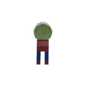 Green Undead Character brick art collectible, back view