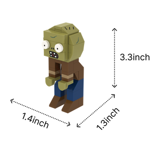 Green Undead Character brick art collectible, size guide