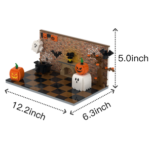Halloween · Haunted Hangout brick scene, size guide