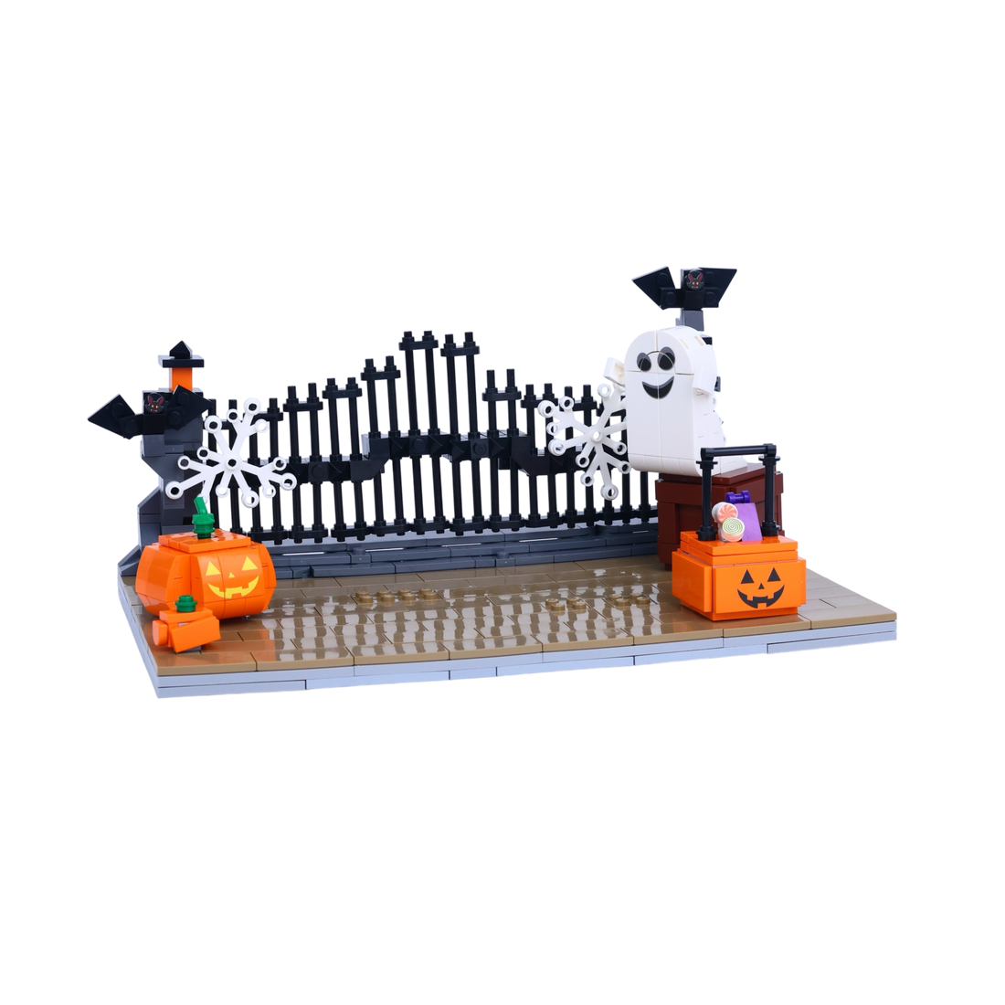 Halloween · Spooky Welcome brick scene, left view