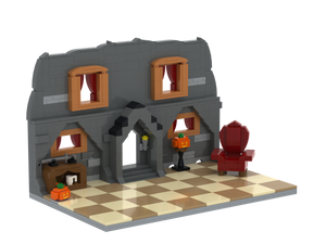 Halloween · Vampire House brick scene, left view