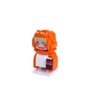 Hamster-Hooded Homebody custom brick figure, right-side view