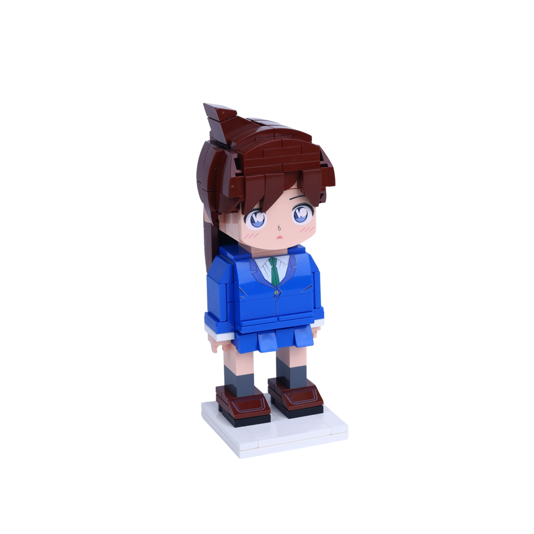 Karate Schoolgirl custom brick figure, left-side view