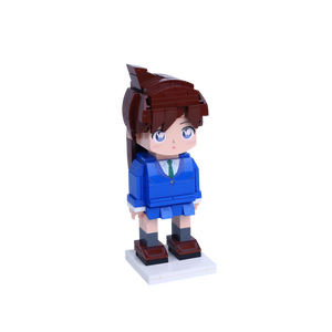 Karate Schoolgirl custom brick figure, left-side view
