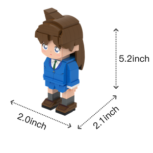 Karate Schoolgirl custom brick figure, size guide