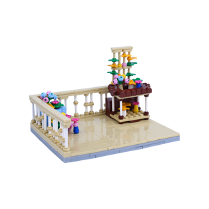 Lazy Sunday Garden brick scene, left view