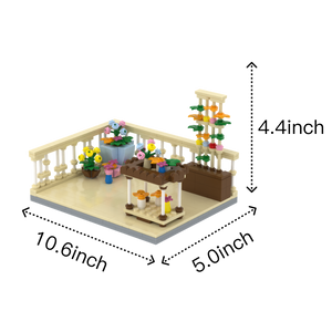 Lazy Sunday Garden brick scene, size guide
