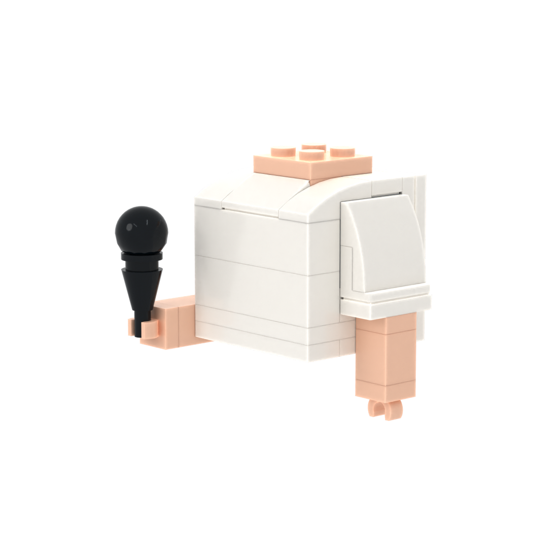 Microphone brick figure accessory, right-side view