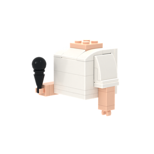 Microphone brick figure accessory, right-side view