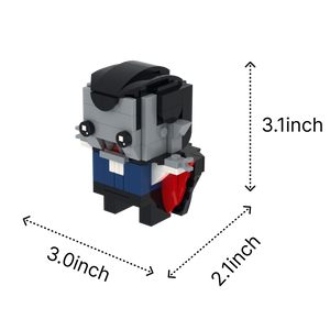 mini vampire brick art collectible, size guide