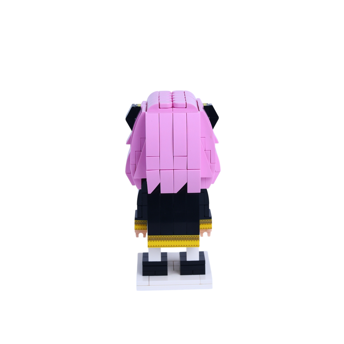 Monochrome Spy Pup custom brick figure, back view