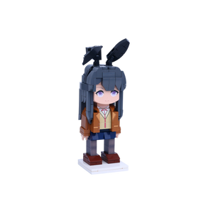 Mystery Bunny Performer custom brick figure, left-side view