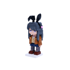 Mystery Bunny Performer custom brick figure, right-side view