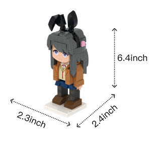 Mystery Bunny Performer custom brick figure, size guide