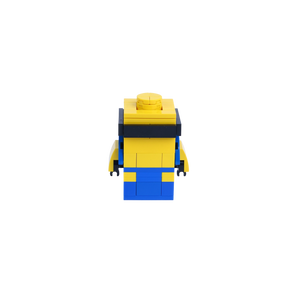 One-Eye Yellow Block Sprite brick art collectible, back view