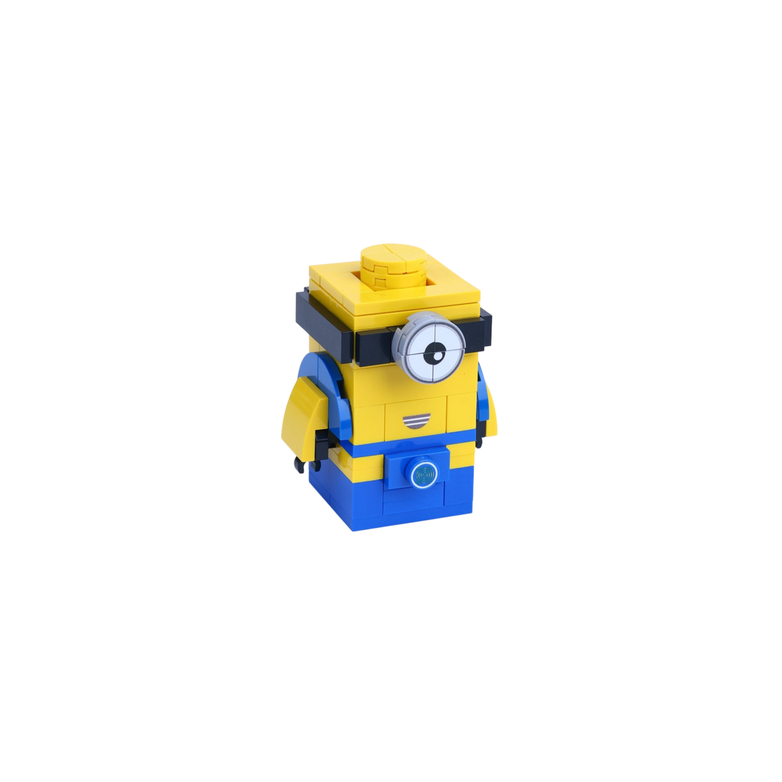 One-Eye Yellow Block Sprite brick art collectible, left-side view