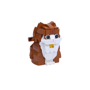Orange Cat cat brick figure, left-side view