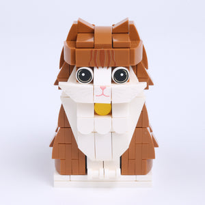 Orange Cat cat brick figure, main product view