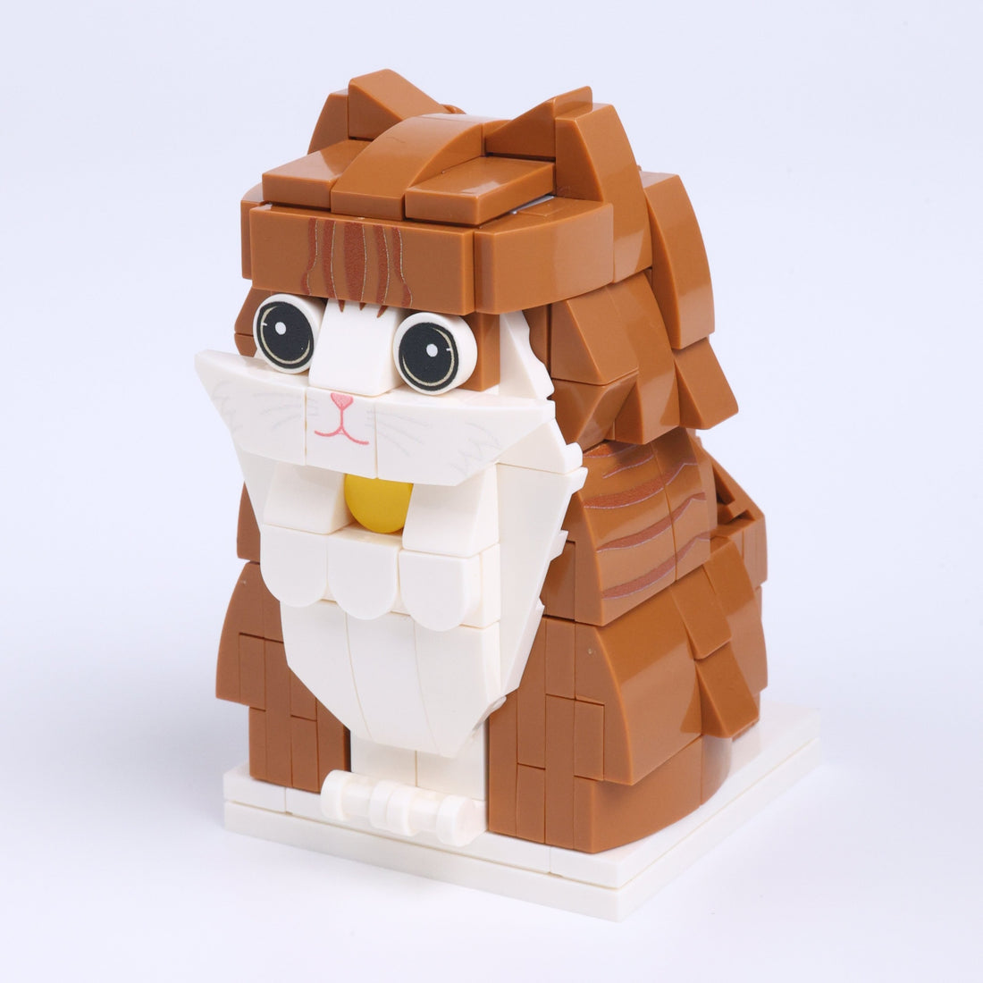 Orange Cat cat brick figure, right-side view