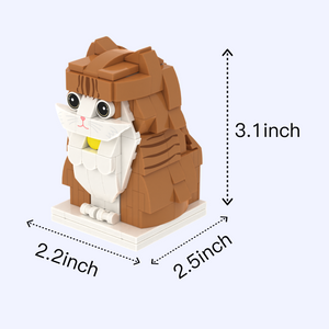 Orange Cat cat brick figure, size guide