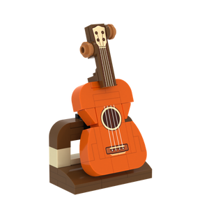 Orange Guitar brick scene accessory, right-side view