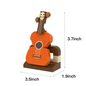 Orange Guitar brick scene accessory, size guide