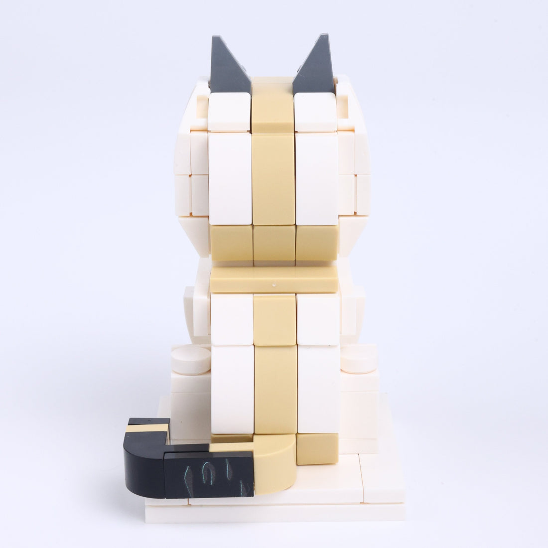 Orange White Cat Design 1 cat brick figure, back view