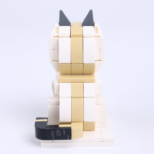 Orange White Cat Design 1 cat brick figure, back view