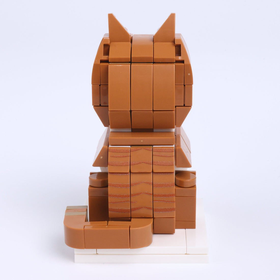 Orange White Cat Design 2 cat brick figure, back view