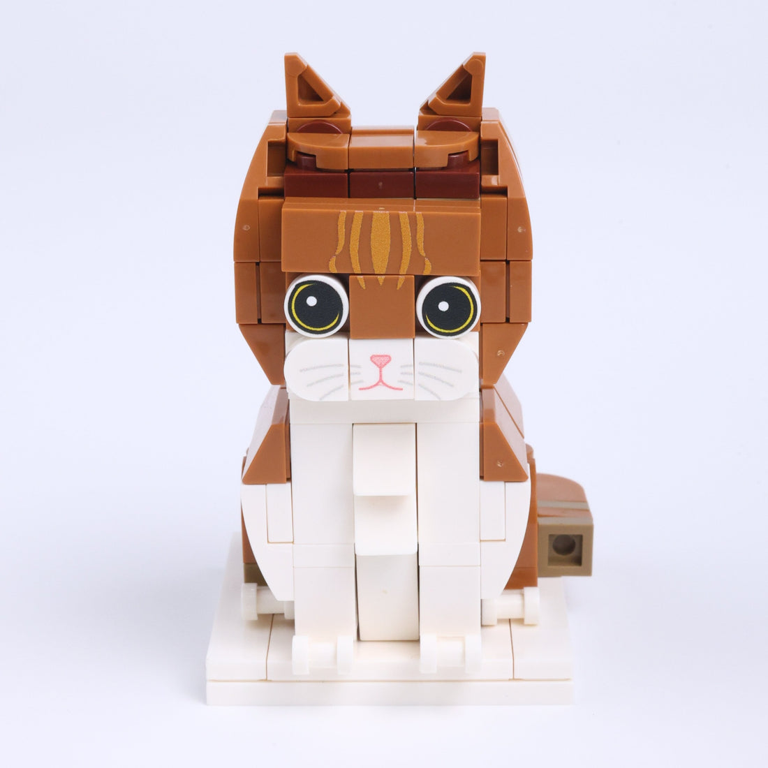 Orange White Cat Design 2 cat brick figure, main product view