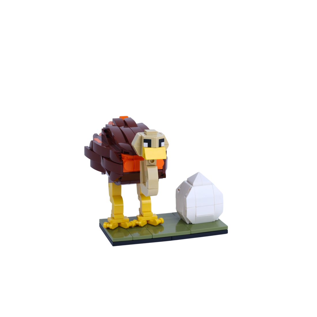 Ostrich brick art collectible, left-side view